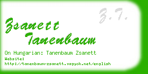zsanett tanenbaum business card